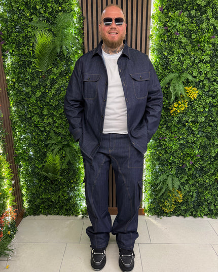 COORDINATO JEANS CARGO FONDO AMPIO