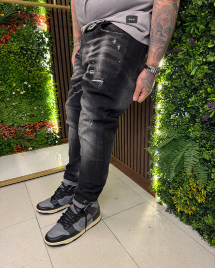 Jeans Mod Dsq2 BLACK Strappi (SPARTAN)