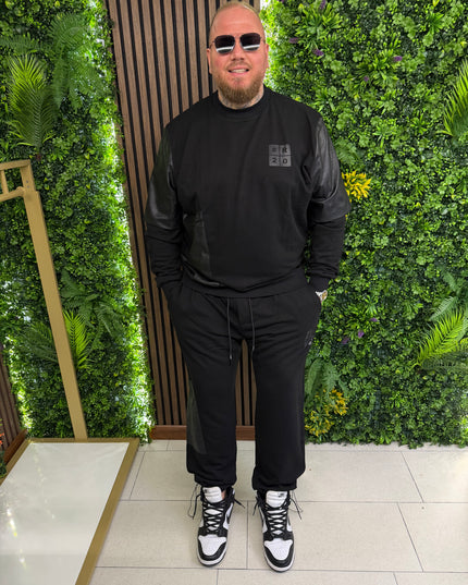 TRACKSUIT COTONE CON INSERTI ECO-PELLE
