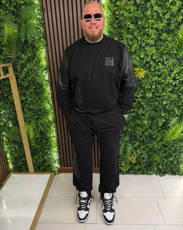 TRACKSUIT COTONE CON INSERTI ECO-PELLE