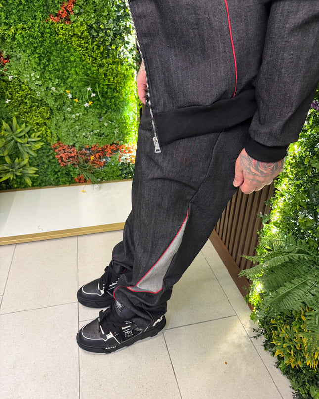 COORDINATO JEANS NERO E BLU