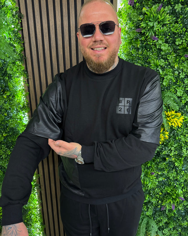 TRACKSUIT COTONE CON INSERTI ECO-PELLE