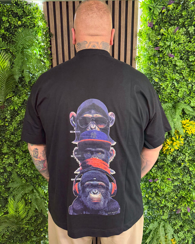 T-SHIRT STAMPA RETRO SCIMMIE “🙈🙊🙉”