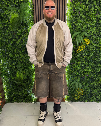 BOMBER CAMOSCIO/ECO-PELLE