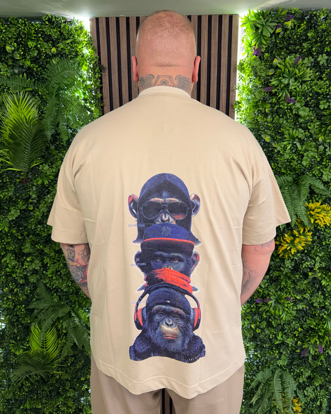 T-SHIRT STAMPA RETRO SCIMMIE “🙈🙊🙉”