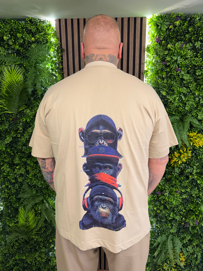 T-SHIRT STAMPA RETRO SCIMMIE “🙈🙊🙉”