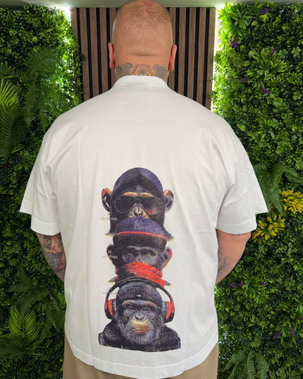 T-SHIRT STAMPA RETRO SCIMMIE “🙈🙊🙉”