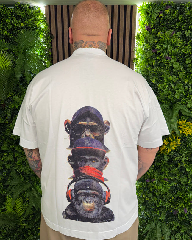 T-SHIRT STAMPA RETRO SCIMMIE “🙈🙊🙉”